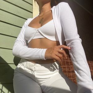 crop white cardigan // nordstrom